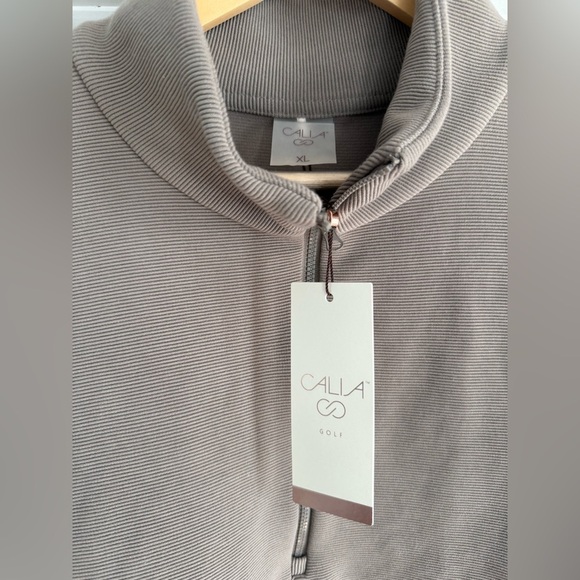 Women's Half-Zip Gray Sweater - Picture 3 of 5